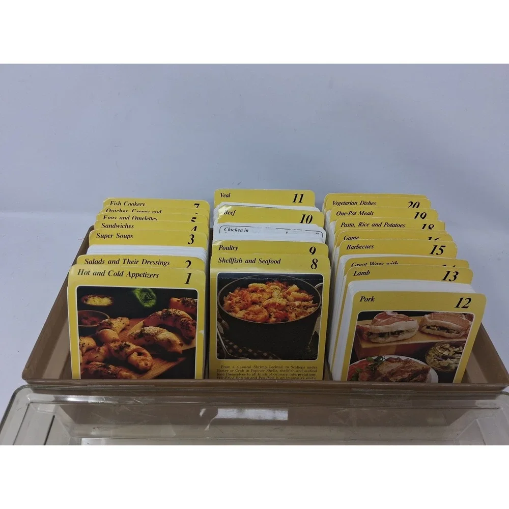 Vintage My Great Recipe Card Library Recipes 1980's Cooking Set Some Missing